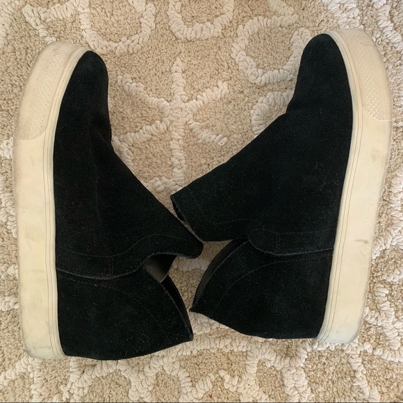 Steve Madden Wrangle Black Suede Platform High Top Ankle Booties - Picture 10 of 11